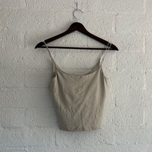 Vuori Neutral Slim Spaghetti Strap Camisole in cool Beige